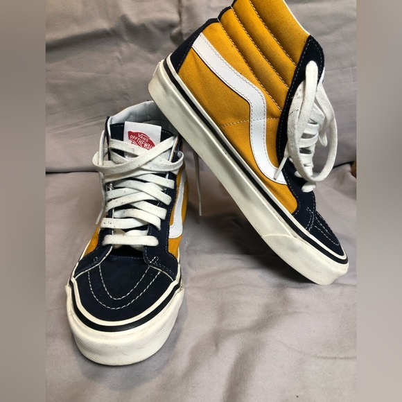Vans Other - Vans Sk8-Hi 38 Dx Unisex Casual Sneakers Hightop Blue/Gold Mens 7 Women’s 8.5